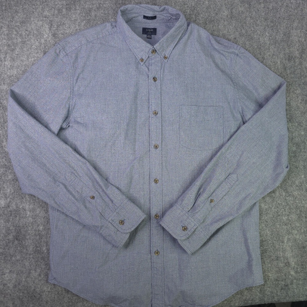 J Crew Jaspe Shirt XL Slim Fit Blue Solid Long Sleeve Button Down Cotton